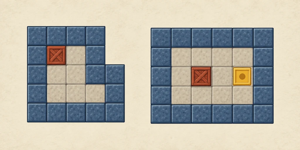 Editorial comparison of a crate trapped in a corner versus a crate on open floor